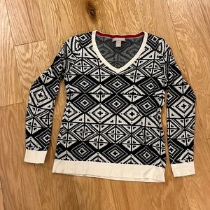 Banana republic v neck patterned sweater size petite XS